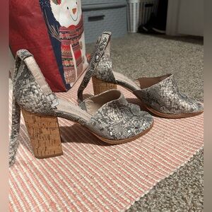 Chinese Laundry Snakeskin Block Heels